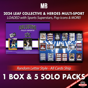 2024-25 Leaf Collective & Heroes Multi-Sport 1 Hobby Box & 5 Solo Pack Mixer Random Letter #1