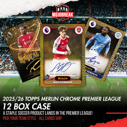 2026 Topps Merlin Premier League Soccer Hobby 12 Box Case Pick Your Team #1