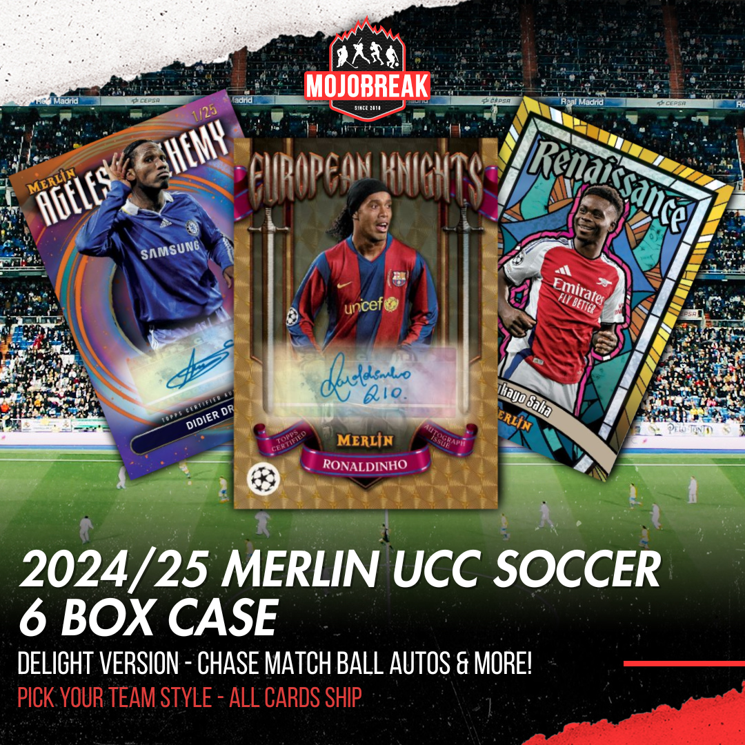 2024/25 Topps UEFA Club Competitions Merlin Chrome Soccer Delight 6 Box Case Pick Your Team #1