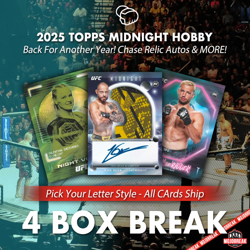 2025 Topps Midnight UFC Hobby 4 Box Pick Your Letter #16