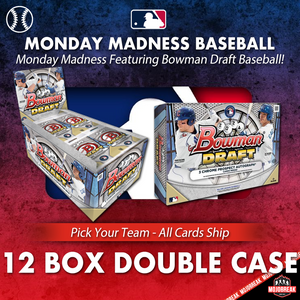 Monday Baseball Madness Bowman Draft Super Jumbo HTA Choice 12 Box Double Case PYT #32