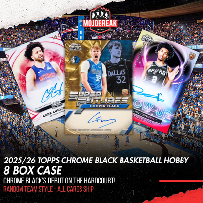 2025/26 Topps Chrome Black Basketball Hobby 8 Box Case Random Team #1