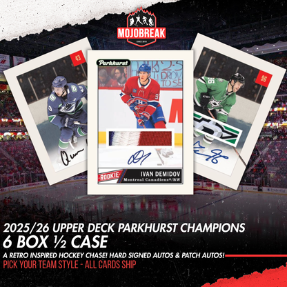 2025/26 Upper Deck Parkhurst Champions Hockey Hobby 6 Box Pick Your Team #1