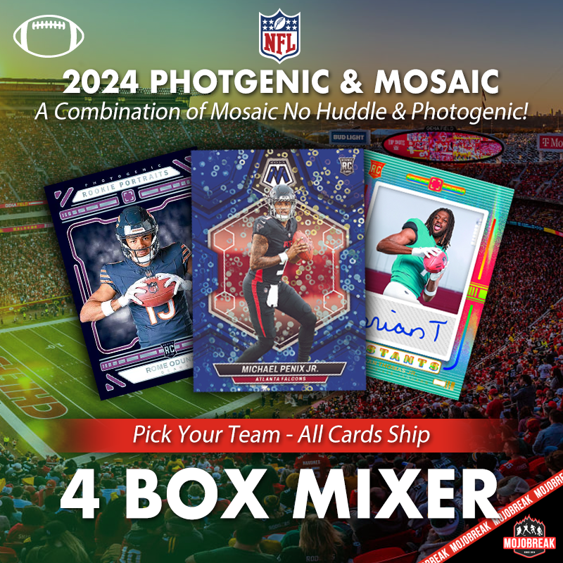 2024 Panini Photogenic & Mosaic NFL Hobby 4 Box Mixer Pick Your Team #1