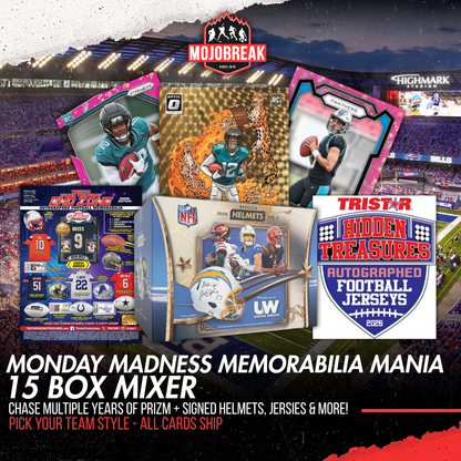 Monday Night Madness Prizm Optic Memorabilia Mania 15 Box Mixer Pick Your Team #38