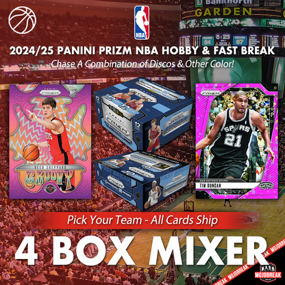 2024-25 Panini Prizm NBA Hobby & Fast Break 4 Box Mixer Pick Your Team #4