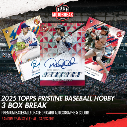 2025 Topps Pristine Baseball Hobby 3 Box Random Team #1