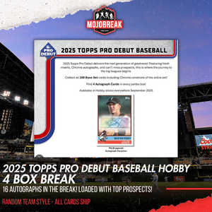 2025 Topps Pro Debut Baseball Hobby 4 Box Break Random Team #1