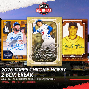2026 Topps Chrome Baseball Hobby 2 Box Random Team #1