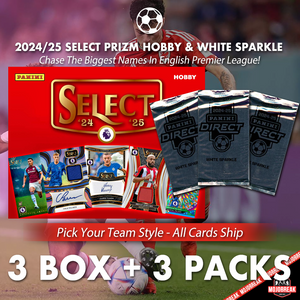 2024/25 Panini Select Prizm EPL Soccer Hobby & White Sparkle 3 Box + 3 Pack Mixer PYT #1