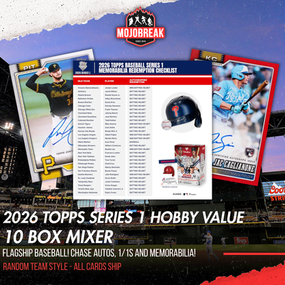 2026 Topps Series 1 Baseball Hobby & Fanatics Value 10 Box Mixer Random Team #1