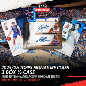 2025/26 Topps Signature Class Basketball Jumbo 3 Box Half Case Random Team #1