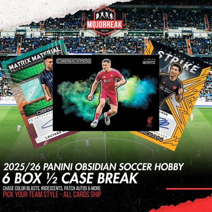 2025-26 Panini Obsidian Soccer Hobby 6 Box Case Pick Your Team #2