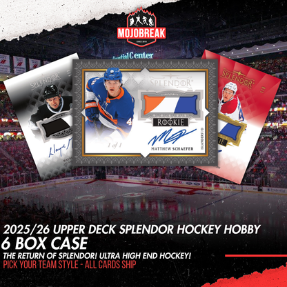 2025/26 Upper Deck Splendor Hockey Hobby 6 Box Case Pick Your Team #1