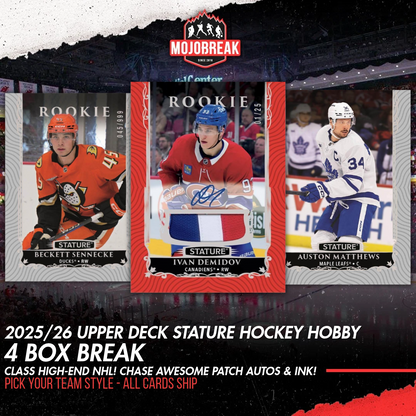 2025/26 Upper Deck Stature Hockey Hobby 4 Box Pick Your Team #2