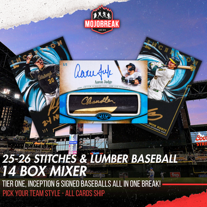 2025-26 Topps & Tri-Star Stitches & Lumber Baseball 14 Box Mixer Pick Your Team #1
