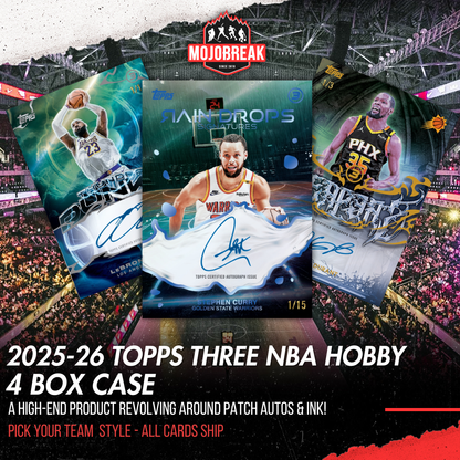 2025/26 Topps Three Basketball Hobby 4 Box Case Pick Your Team #1