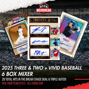 2025 Panini Three And Two & Leaf Vivid Baseball 6 Box Mixer Pick Your Team #1