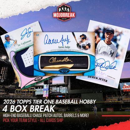 2026 Topps Tier One Baseball Hobby 4 Box Case Pick Your Team #1