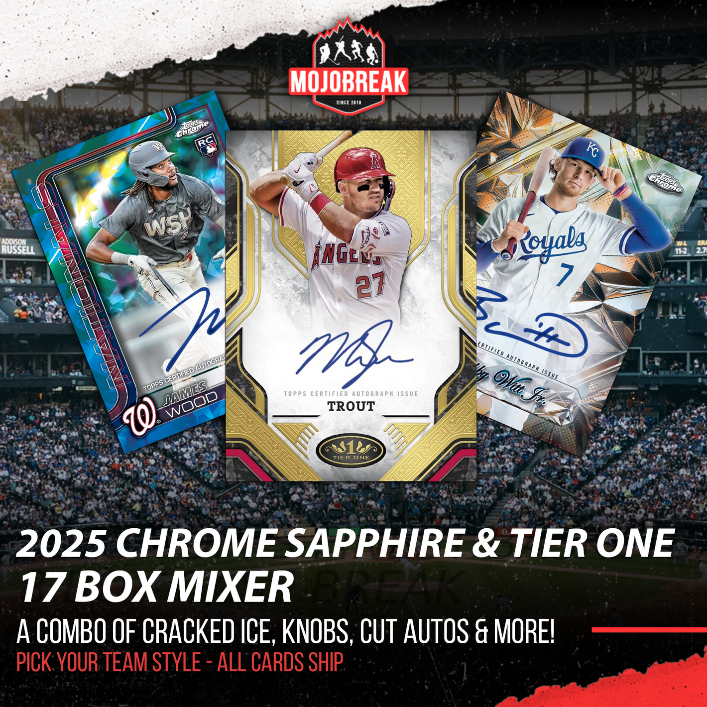 2025 Topps Tier One & Chrome Sapphire Baseball 17 Box Mixer Break Pick Your Team #2