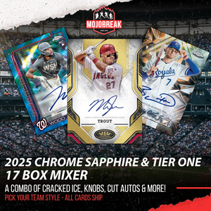 2025 Topps Tier One & Chrome Sapphire Baseball 17 Box Mixer Break Pick Your Team #2