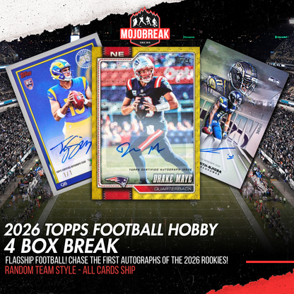 2026 Topps Football Hobby 4 Box Break Random Team #1
