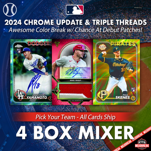 2024 Topps Chrome Update Series & Triple Threads Baseball 4 Box Mixer Pick Your Team #1