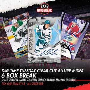 Day Time Tuesday 2024/25 UD Clear Cut 2025/26 UD Allure Hockey 6 Box Mixer #1
