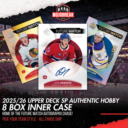2025/26 Upper Deck SP Authentic Hockey 8 Box Inner Case Pick Your Team #1