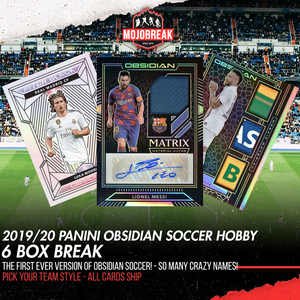 2019-20 Panini Obsidian Soccer Hobby 6 Box Half Case Pick Your Team #1