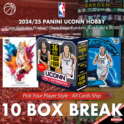 2024-25 Panini UConn Collegiate Basketball Hobby Box 10 Box Pick Your Player #1