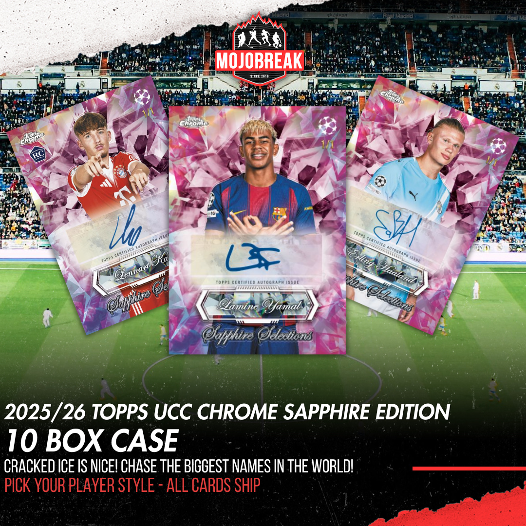 2025/26 Topps UEFA Club Competitions Chrome Soccer Sapphire Edition 10 Box Case Pick Your Player #1