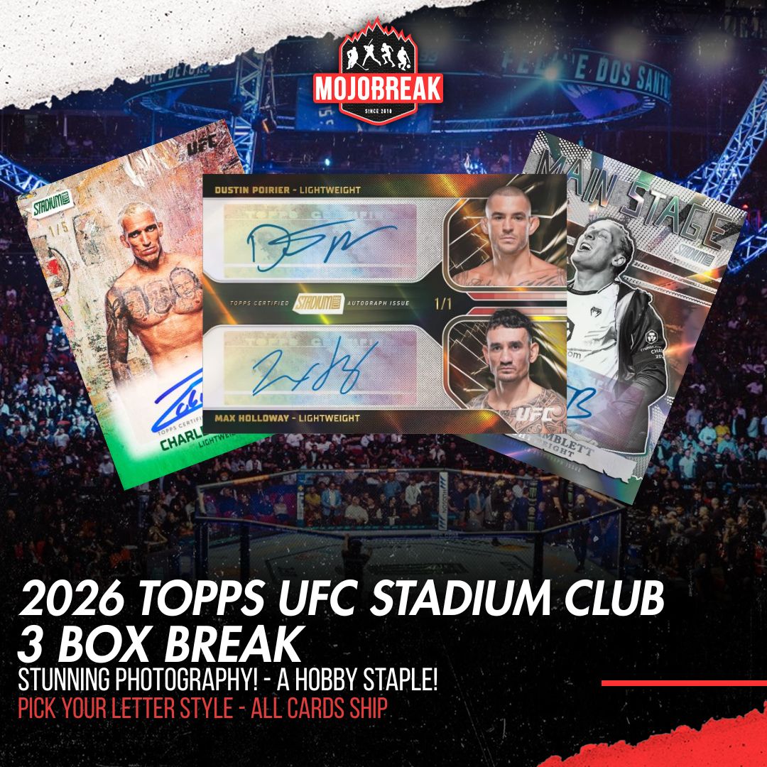 2026 Topps UFC Stadium Club Hobby 3 Box Pick Your Letter #1