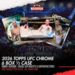 2026 Topps UFC Chrome Hobby 6 Box Half Case Pick Your Letter #2