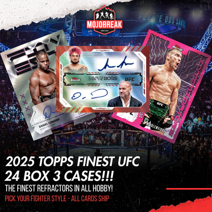 2025 Topps Finest UFC Hobby 3 Case 24 Box Pick Your Fighter #2