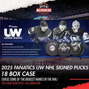 2025 Fanatics Under Wraps Autographed NHL Hockey Pucks 18 Box Case Pick Your Team #2