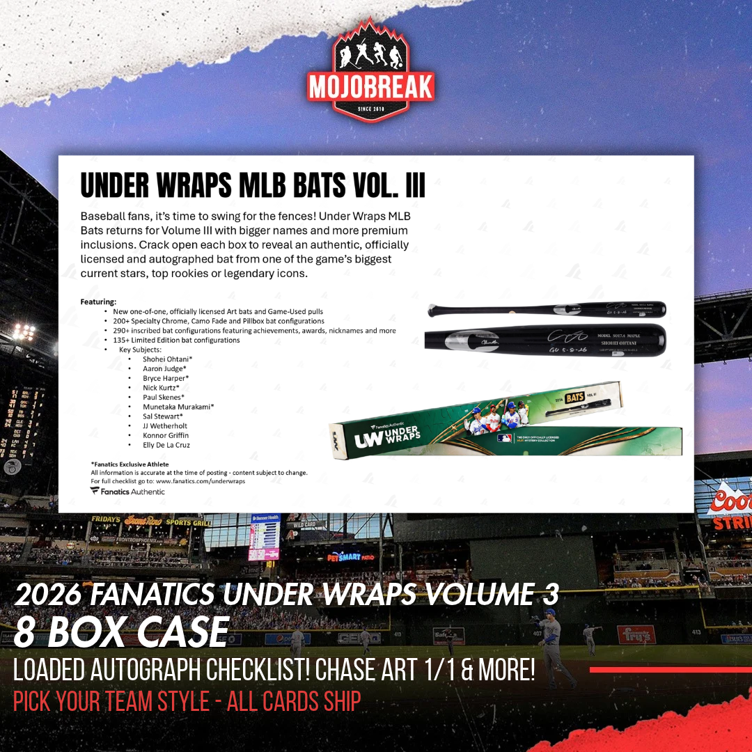 2026 Fanatics UW MLB Signed Bats Volume Three 8 Box Case Pick Your Team #2
