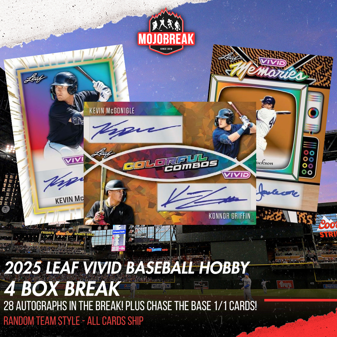 2025 Leaf Vivid Baseball Hobby 4 Box Random Team #1