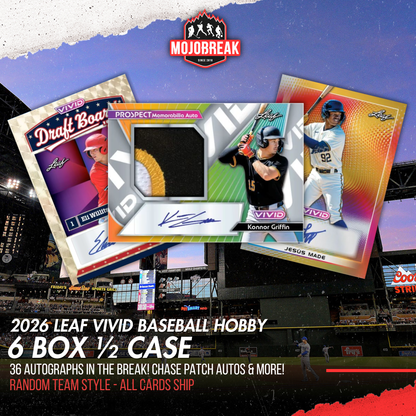 2026 Leaf Vivid Baseball Hobby 6 Box Random Team #1