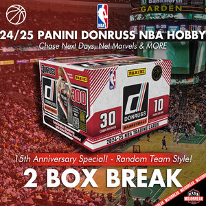 15 Year Anniversary Special! - 2024/25 Panini Donruss NBA Hobby 2 Box Random Team #1