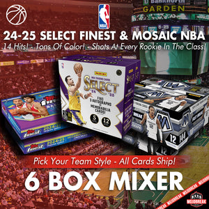 2024/25 Select Finest & Mosaic NBA 6 Box Mixer Pick Your Team #1