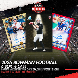 2026 Bowman Football Hobby 6 Box Half Case Break Random Team #1