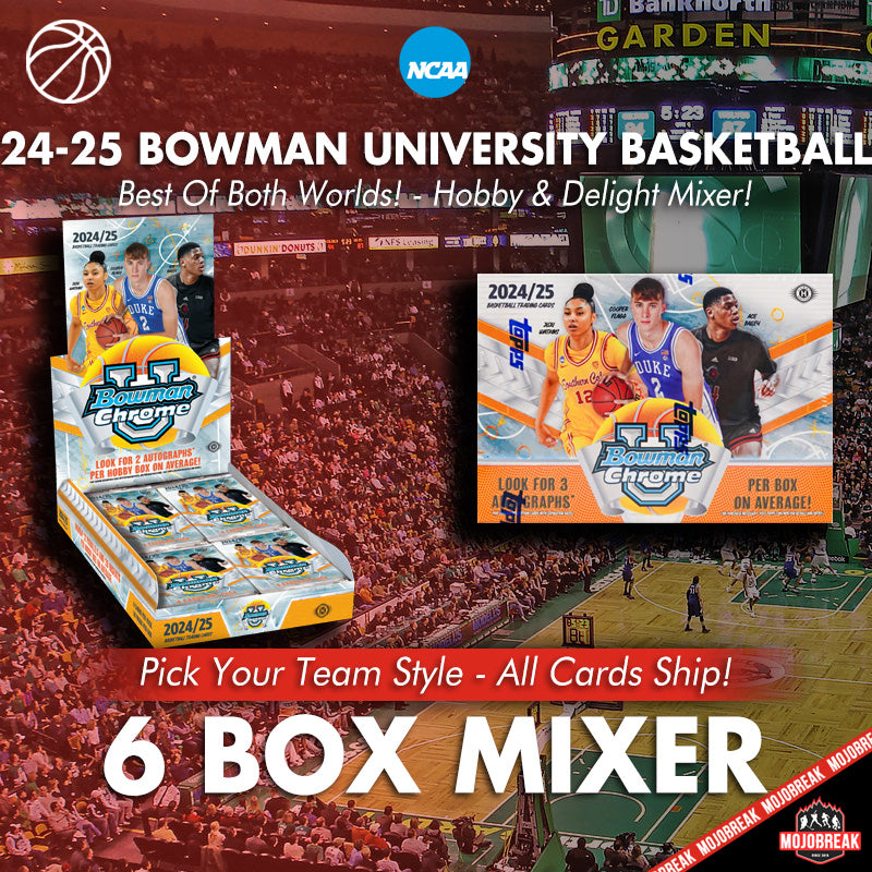 2024-25 Bowman Chrome University Basketball Hobby & Delight 6 Box Mixer Pick Your Team #8