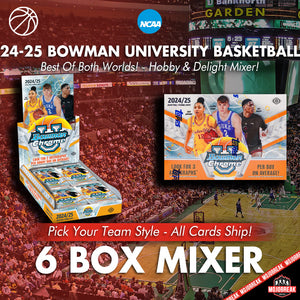 2024-25 Bowman Chrome University Basketball Hobby & Delight 6 Box Mixer Pick Your Team #8