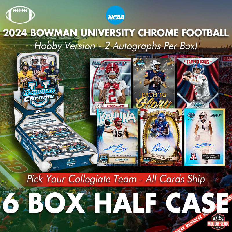 2024 Bowman University Chrome Football Hobby 6 Box Half Case Pick Your