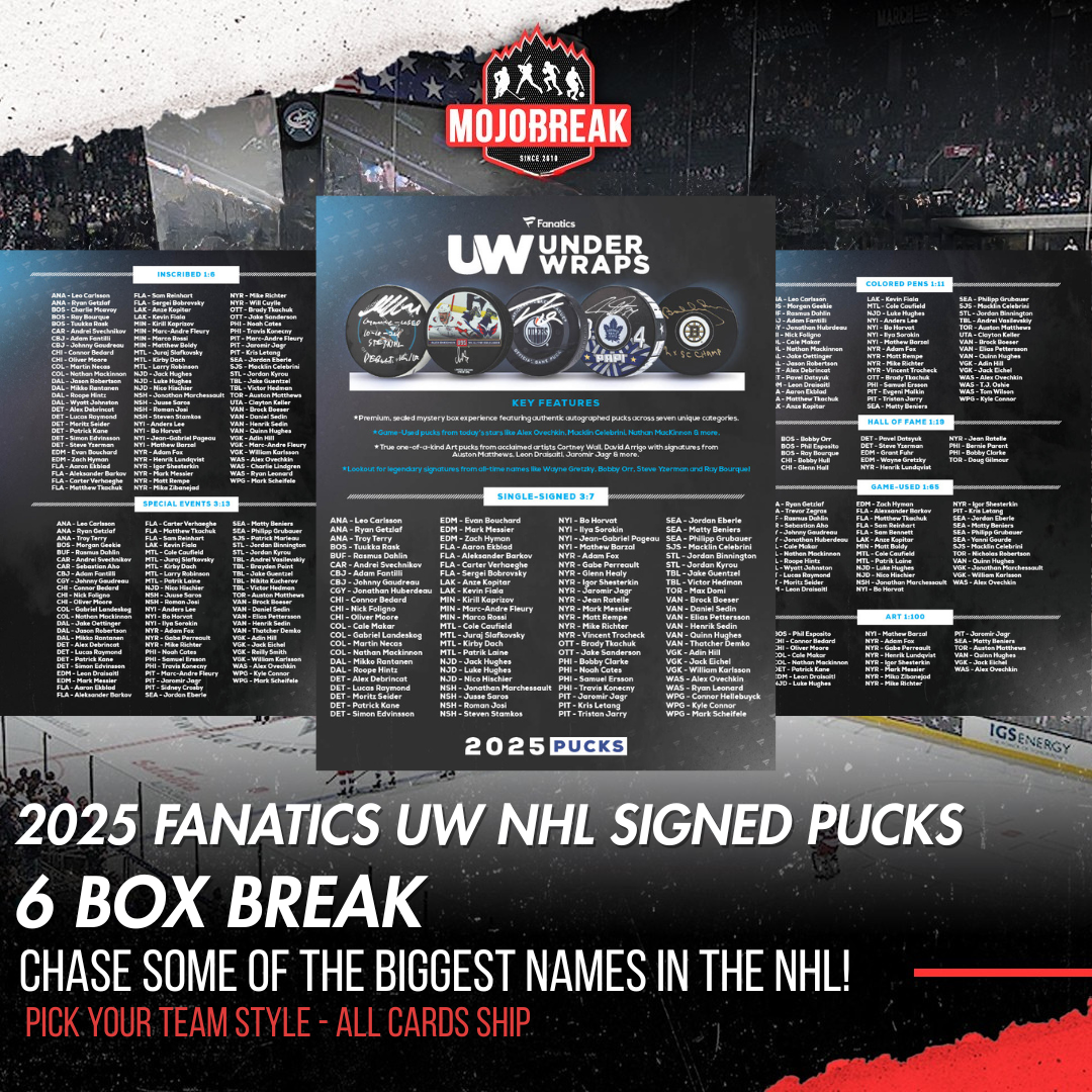 2025 Fanatics Under Wraps Autographed NHL Hockey Pucks 6 Box Pick Your Team #2