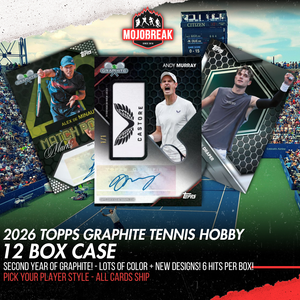 2026 Topps Graphite Tennis Hobby 12 Box Case Pick Your Player #1