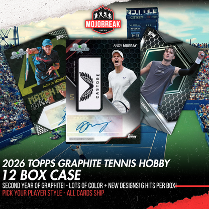 2026 Topps Graphite Tennis Hobby 12 Box Case Pick Your Player #2