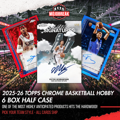 2025/26 Topps Chrome Basketball Hobby 6 Box Half Case Pick Your Team #4