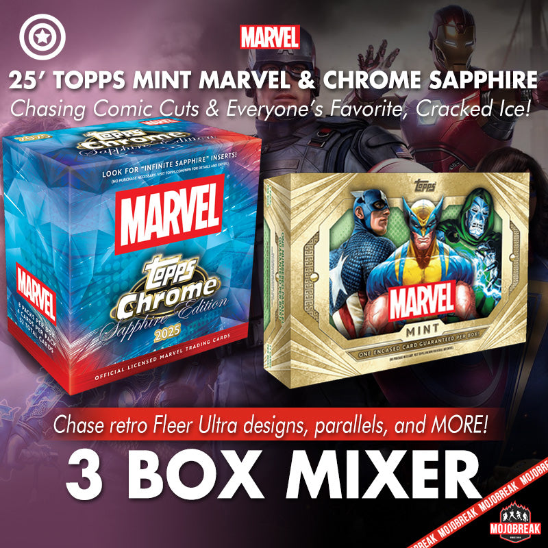 2025 Topps Marvel Mint & Chrome Sapphire 3 Box Mixer Pick Your Letter #1